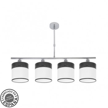 Distribuidor - Lâmpadas Diversas | Lâmpadas Modernas | LAMPARA CLOE 4XE14 CROMO/BLANCA-MADERA NEGRA REGX75X14 CM Ref: 175454009